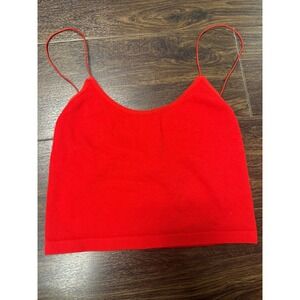Streetwear Society Red Ribbed Crop Tank – Size M